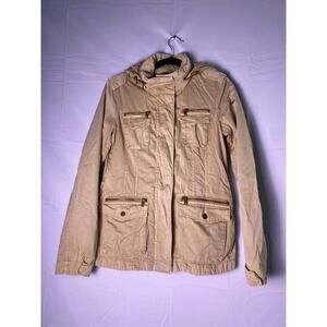 Esprit Khaki Cargo Full Zip Jacket w/ Zip Pockets Women's Size XS/S